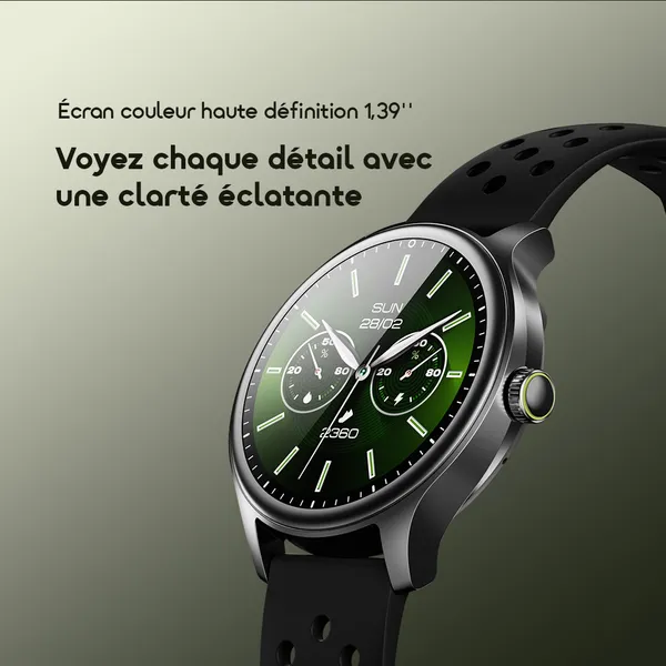 Oraimo Watch 6R (OSW-823) Montre Connectée - Écran 1.43" HD - Appel Bluetooth - Étanche IP68 - Noir – Image 6