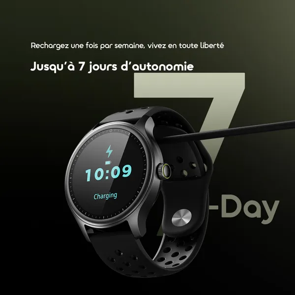 Oraimo Watch 6R (OSW-823) Montre Connectée - Écran 1.43" HD - Appel Bluetooth - Étanche IP68 - Noir – Image 9