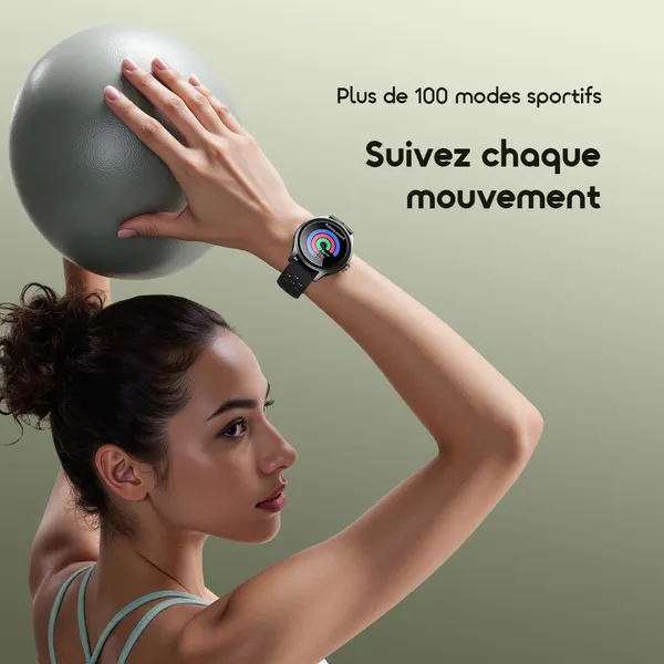 Oraimo Watch 6R (OSW-823) Montre Connectée - Écran 1.43" HD - Appel Bluetooth - Étanche IP68 - Noir – Image 10