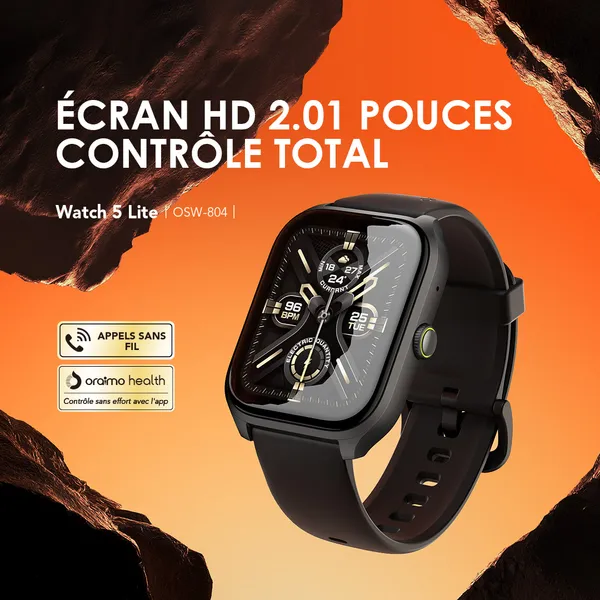Oraimo Watch 5 Lite Montre intelligente IP68 HD 2,01 pouces – Image 2
