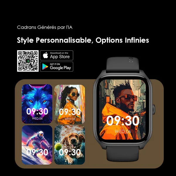 Oraimo Watch 5 Lite Montre intelligente IP68 HD 2,01 pouces – Image 10
