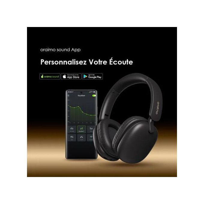 Oraimo BoomPop Lite - Casque Bluetooth supra-auriculaires sans fil ENC - 60h d'écoute – Image 3