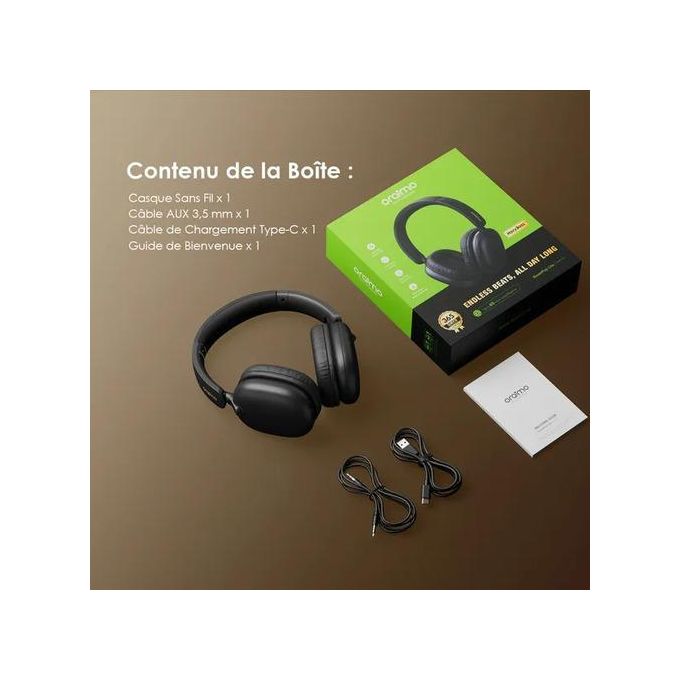 Oraimo BoomPop Lite - Casque Bluetooth supra-auriculaires sans fil ENC - 60h d'écoute – Image 7