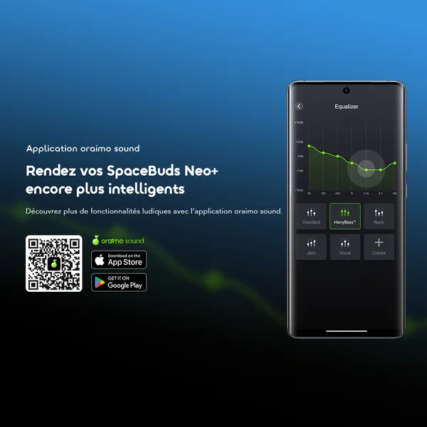 Écouteurs Bluetooth - SpaceBuds Neo+ ANC - Audio Spatial 360 - Réduction Bruit - noir – Image 12
