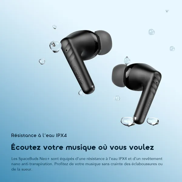 Écouteurs Bluetooth - SpaceBuds Neo+ ANC - Audio Spatial 360 - Réduction Bruit - noir – Image 10