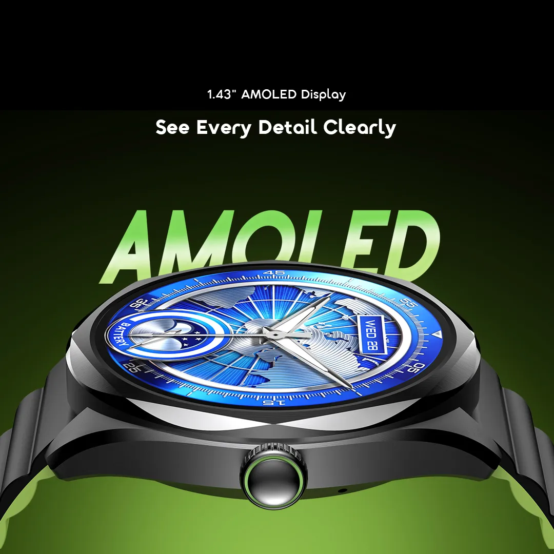 Oraimo Watch Nova 2R Montre connectée avec écran AMOLED de 1,43 pouce et autonomie en veille de 35 jours – Image 4