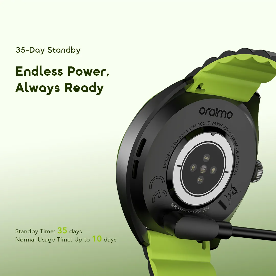 Oraimo Watch Nova 2R Montre connectée avec écran AMOLED de 1,43 pouce et autonomie en veille de 35 jours – Image 5