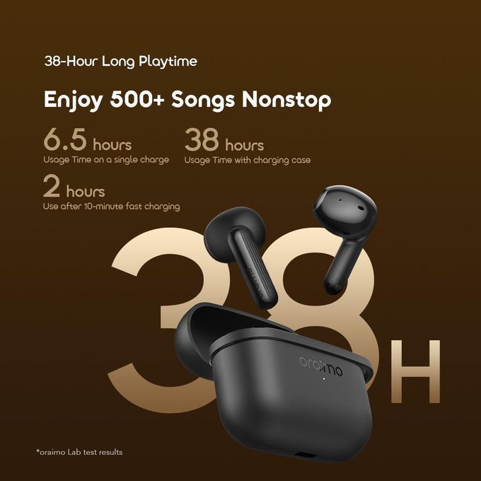 Oraimo SpaceBuds Air Écouteurs Sans Fil Bluetooth - 38H Autonomie & Smart Finder - Noir/Blanc – Image 8