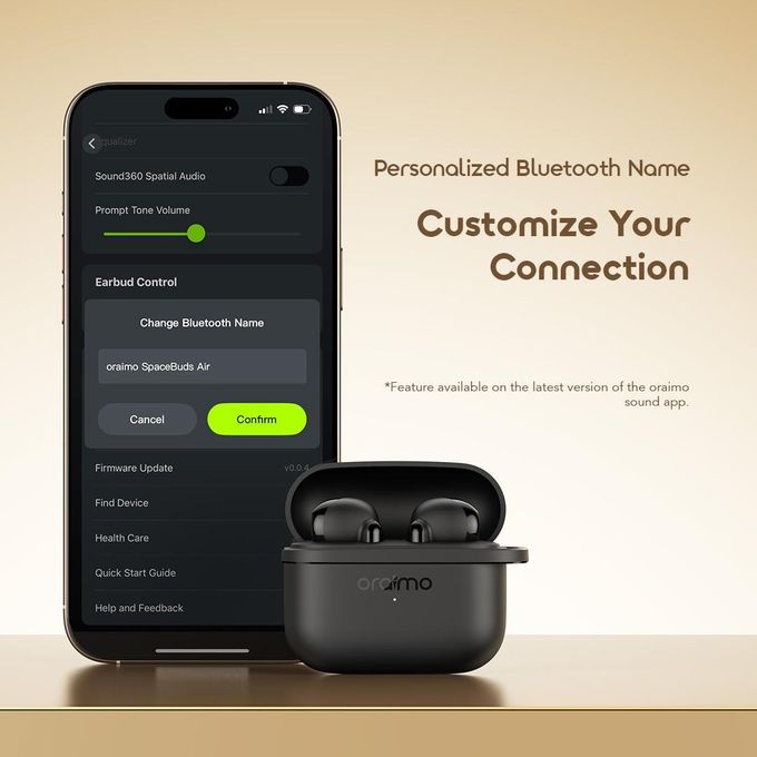 Oraimo SpaceBuds Air Écouteurs Sans Fil Bluetooth - 38H Autonomie & Smart Finder - Noir/Blanc – Image 5