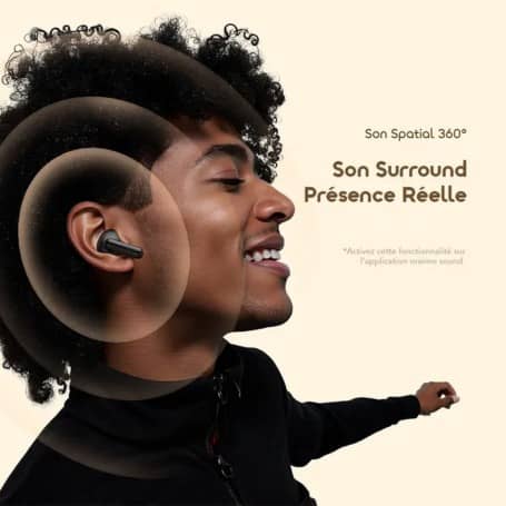 Oraimo SpaceBuds Air Écouteurs Sans Fil Bluetooth - 38H Autonomie & Smart Finder - Noir/Blanc – Image 3