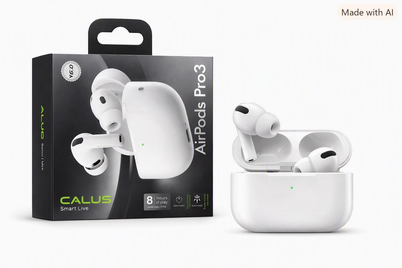 AirPods Pro3 CALUS Smart Live – Écouteurs Bluetooth sans fil, son studio, 8h d’autonomie