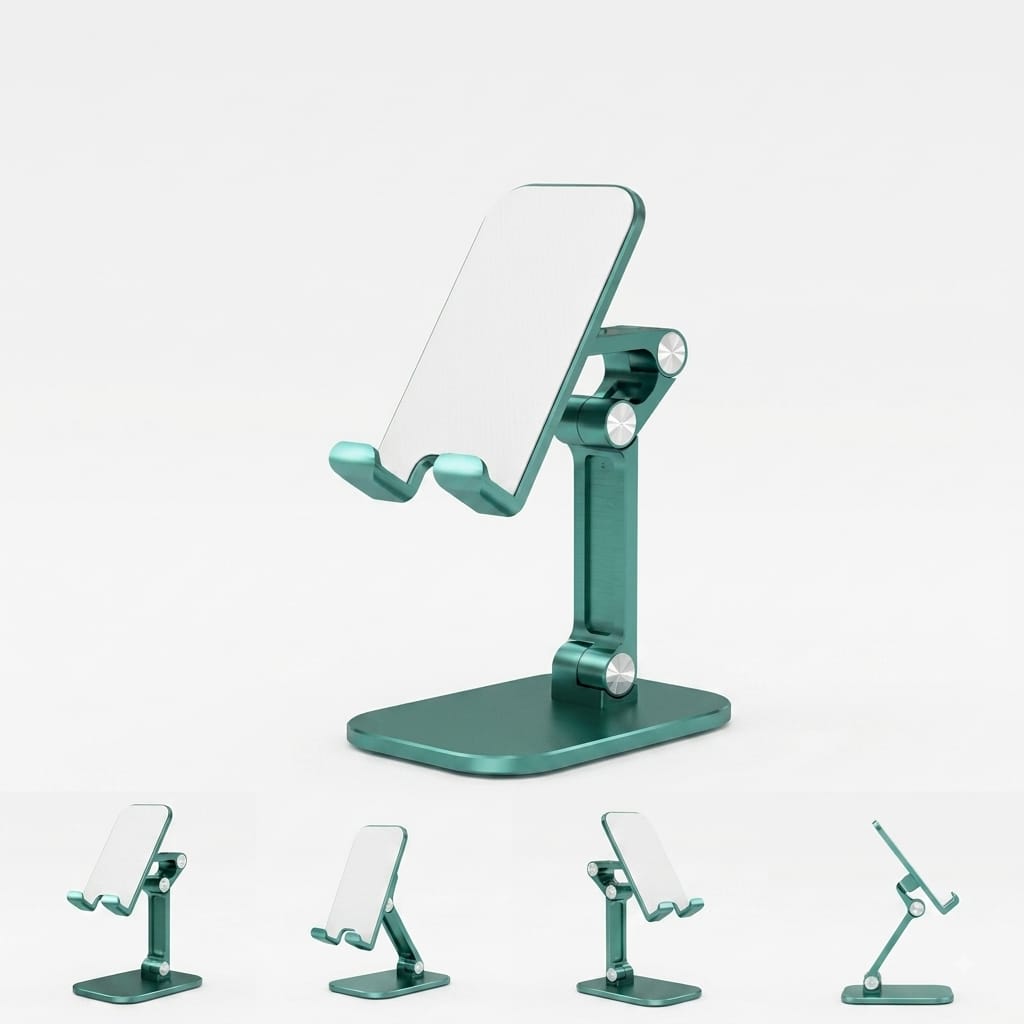 Support Téléphone et Tablette Pliable en Aluminium – Support Bureau Réglable & Ergonomique