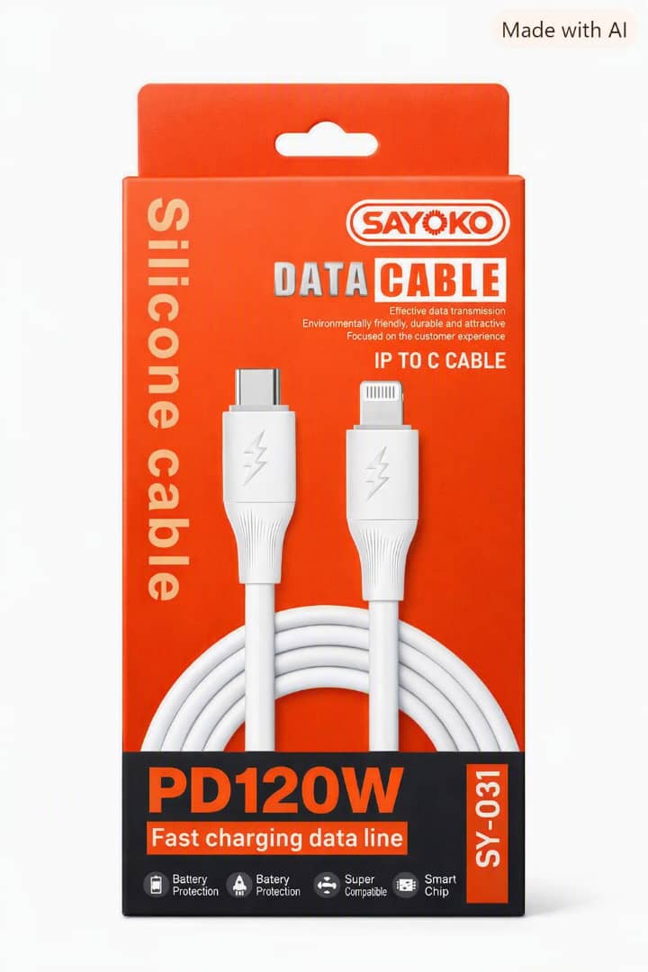 Câble Silicone SAYOKO PD120W – Charge Rapide & Protection Batterie