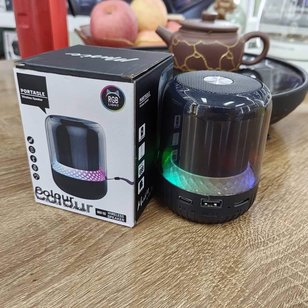 Enceinte Bluetooth Portable MAX-102 - Haut-Parleur Sans Fil avec Éclairage RGB, Son Stéréo et Dragonne – Image 6