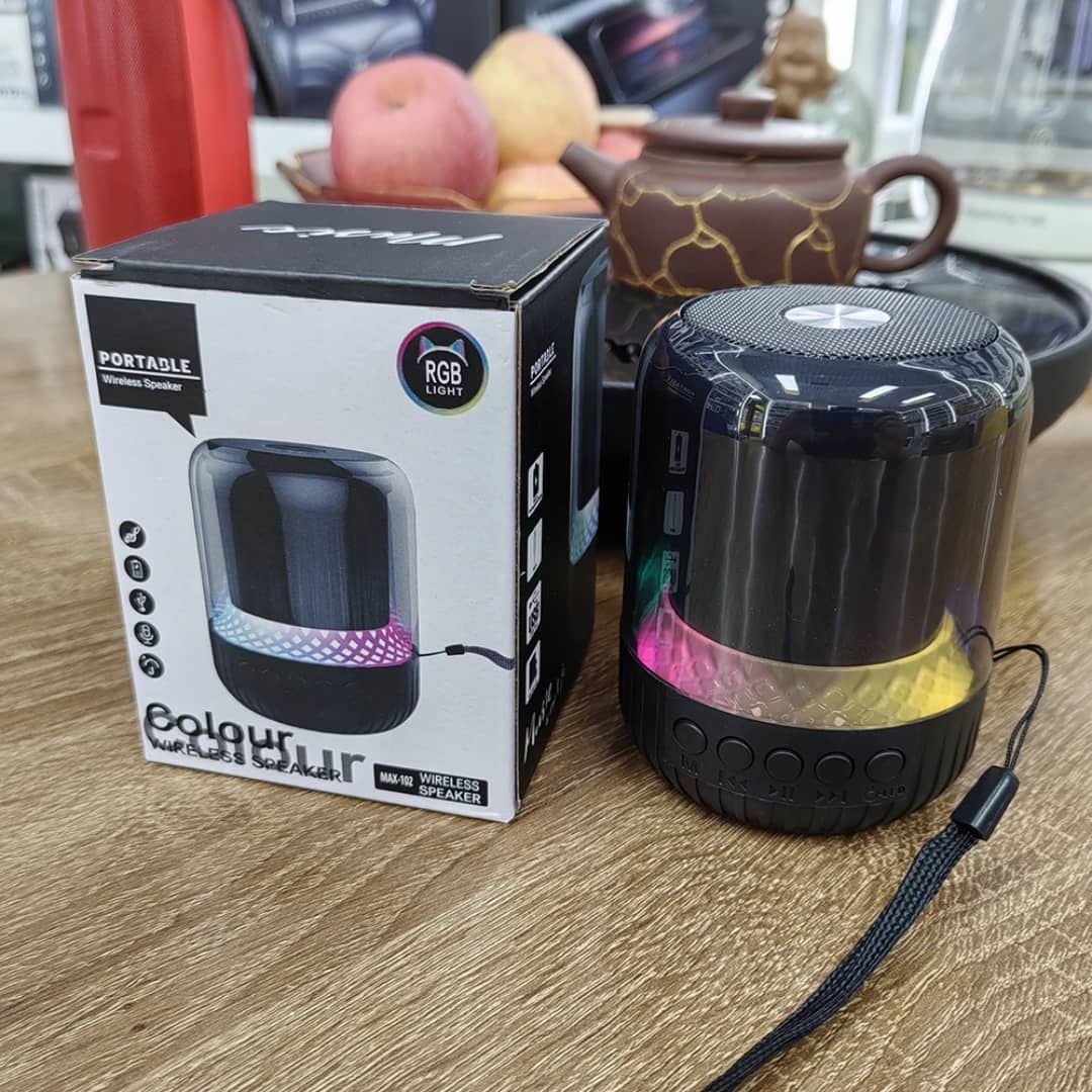 Enceinte Bluetooth Portable MAX-102 - Haut-Parleur Sans Fil avec Éclairage RGB, Son Stéréo et Dragonne – Image 3