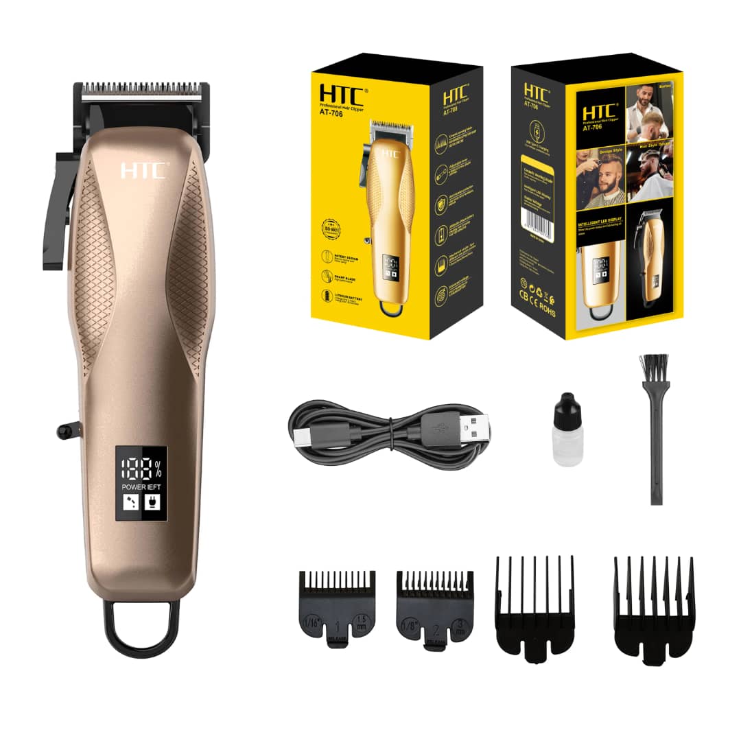 Tondeuse à Cheveux et Barbe Professionnelle HTC YK-812 – Sans Fil, Affichage LED, Autonomie 4h – Image 2