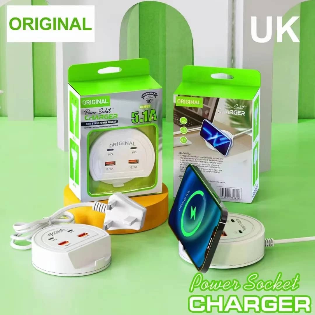 Multiprise Chargeur USB Rapide 5.1A avec Ports PD - Prise Secteur Ronde Anti-Statique – Image 2