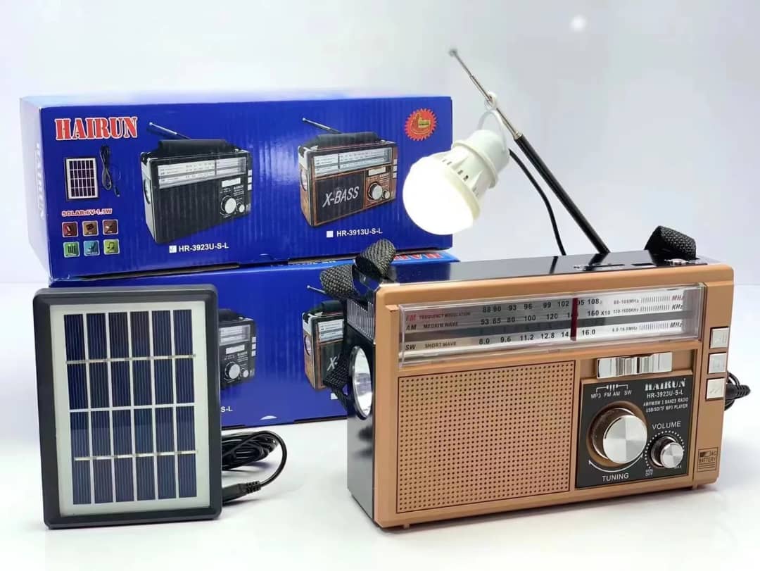 Radio Portable Multifonction Hairun HR-3923U-S-L – AM/FM/SW, USB, SD, Lampe LED & Torche
