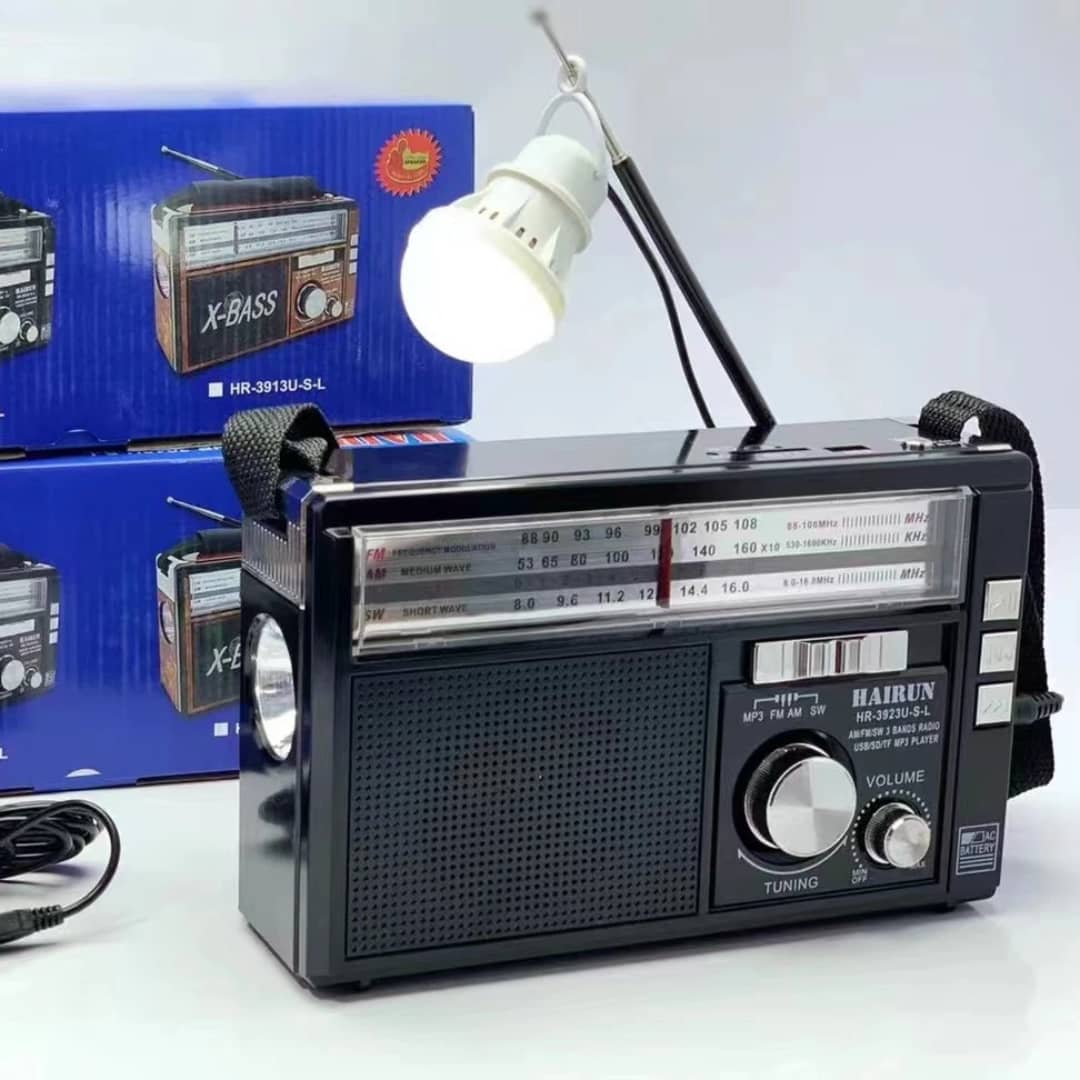 Radio Portable Multifonction Hairun HR-3923U-S-L – AM/FM/SW, USB, SD, Lampe LED & Torche – Image 5