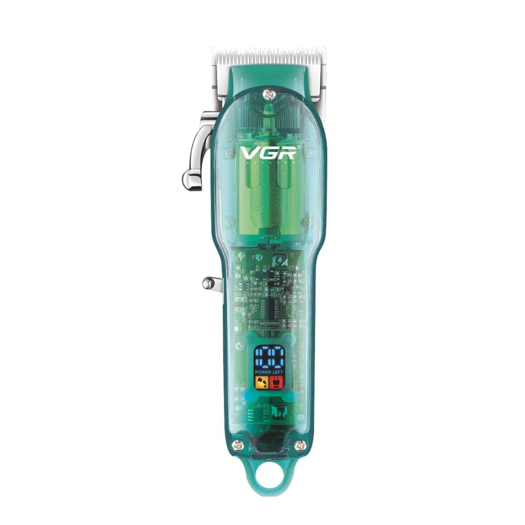 Tondeuse à Cheveux Professionnelle VGR V-660 Transparent - Sans Fil & Affichage LED
