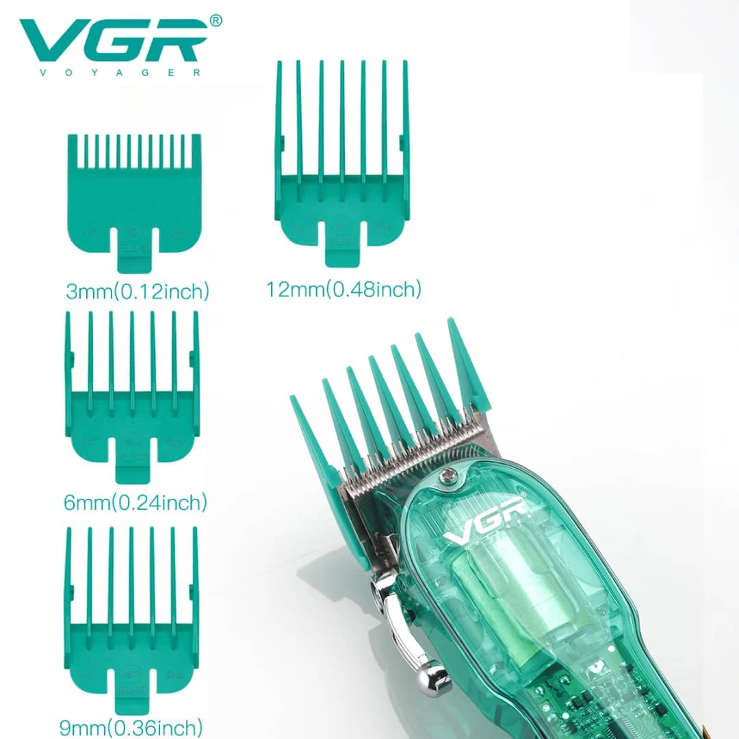 Tondeuse à Cheveux Professionnelle VGR V-660 Transparent - Sans Fil & Affichage LED – Image 5