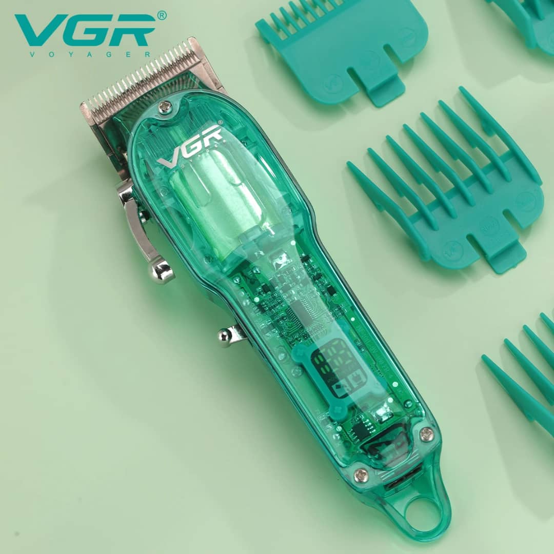 Tondeuse à Cheveux Professionnelle VGR V-660 Transparent - Sans Fil & Affichage LED – Image 2