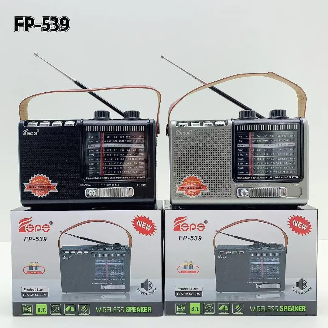 Radio Portable FP-539 Bluetooth, FM/AM/SW & Enceinte Sans Fil Solaire MP3 – Image 7