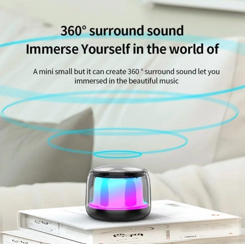 Mini Haut-Parleur Bluetooth 5.0 sans fil Lumière LED RVB MP3 Microphone Intégré pour Appels Mains Libres – Image 4