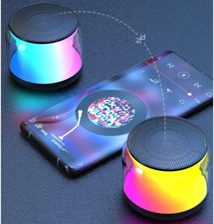 Mini Haut-Parleur Bluetooth 5.0 sans fil Lumière LED RVB MP3 Microphone Intégré pour Appels Mains Libres – Image 3