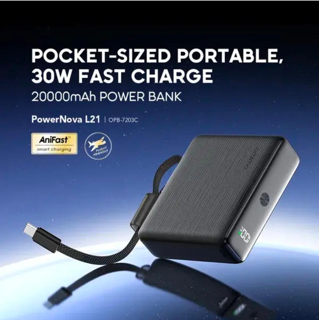 Batterie Externe Oraimo Fast Charge avec Câble Type-C et Affichage Numérique nova L11 1000mAh – Image 6