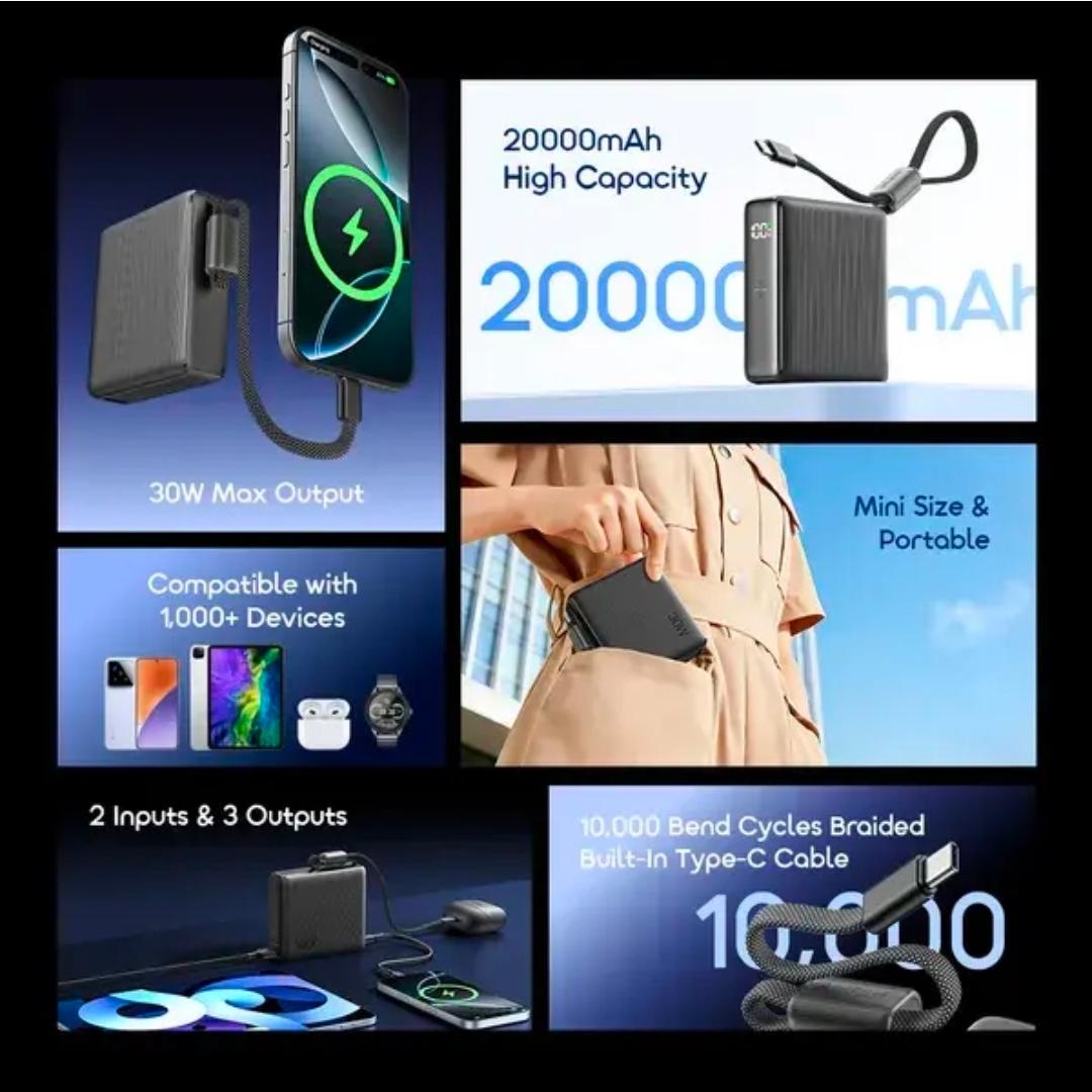 Batterie Externe Oraimo Fast Charge avec Câble Type-C et Affichage Numérique nova L11 1000mAh – Image 5