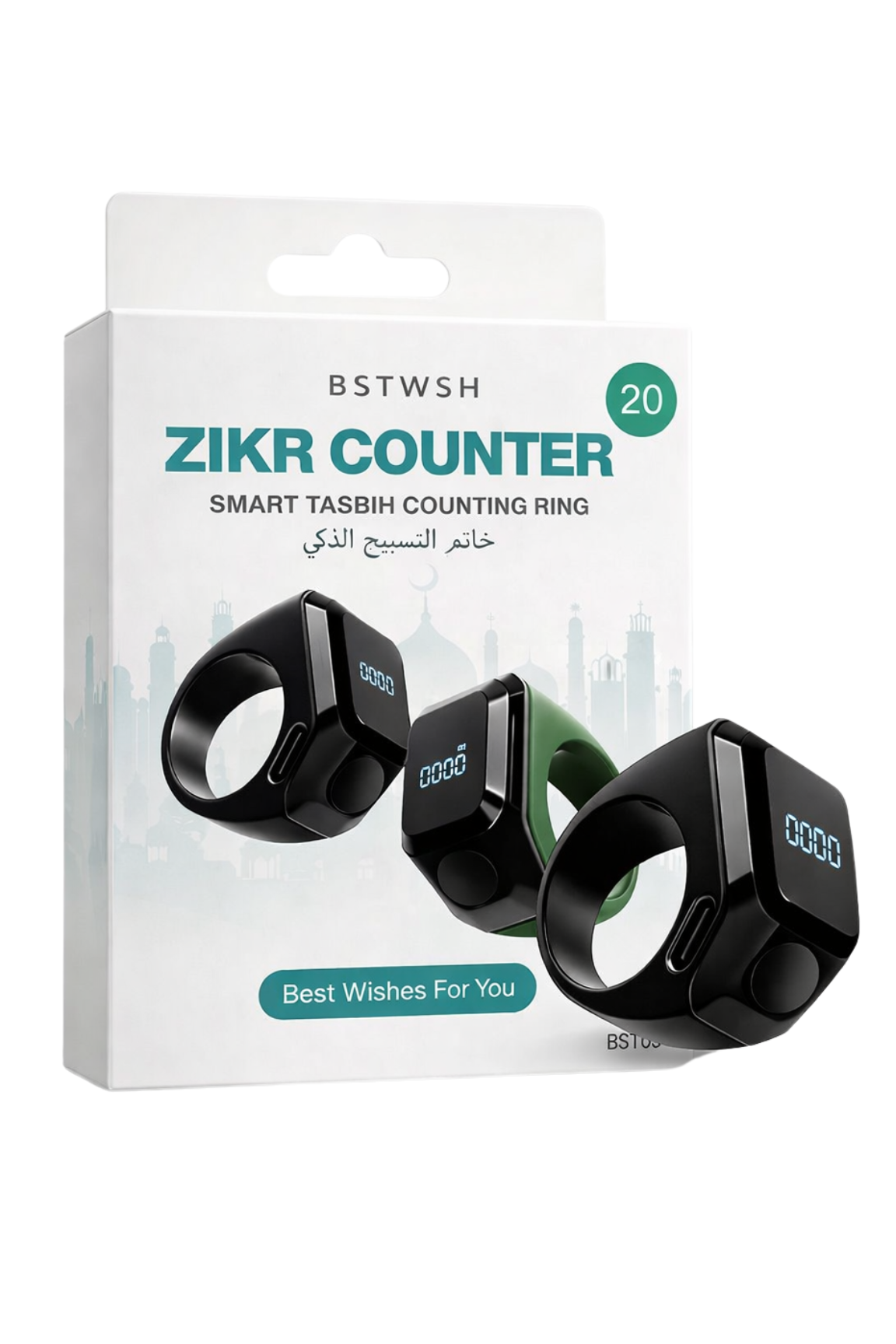 Chapelet bague inteligente connectée Tasbih,prière numérique zik