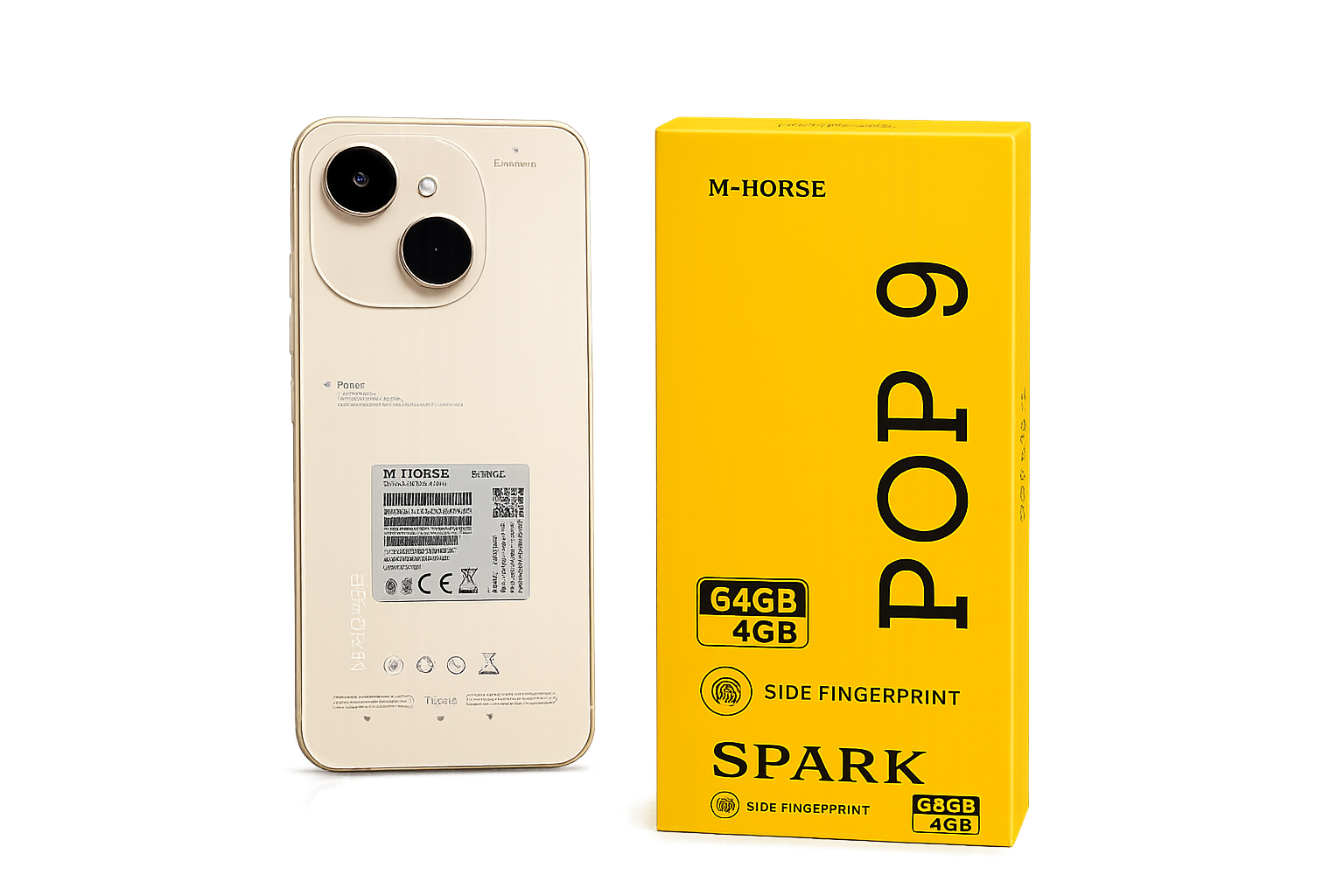 M-HORSE POP 9 Smartphone 64 Go + 4 Go RAM avec Empreinte Digitale Latérale