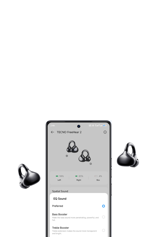 Écouteurs Sans Fil TECNO FreeHear 2 Open-Ear Bluetooth 5.3 – 46H d’Autonomie, IP54, Basses Puissantes – Image 14