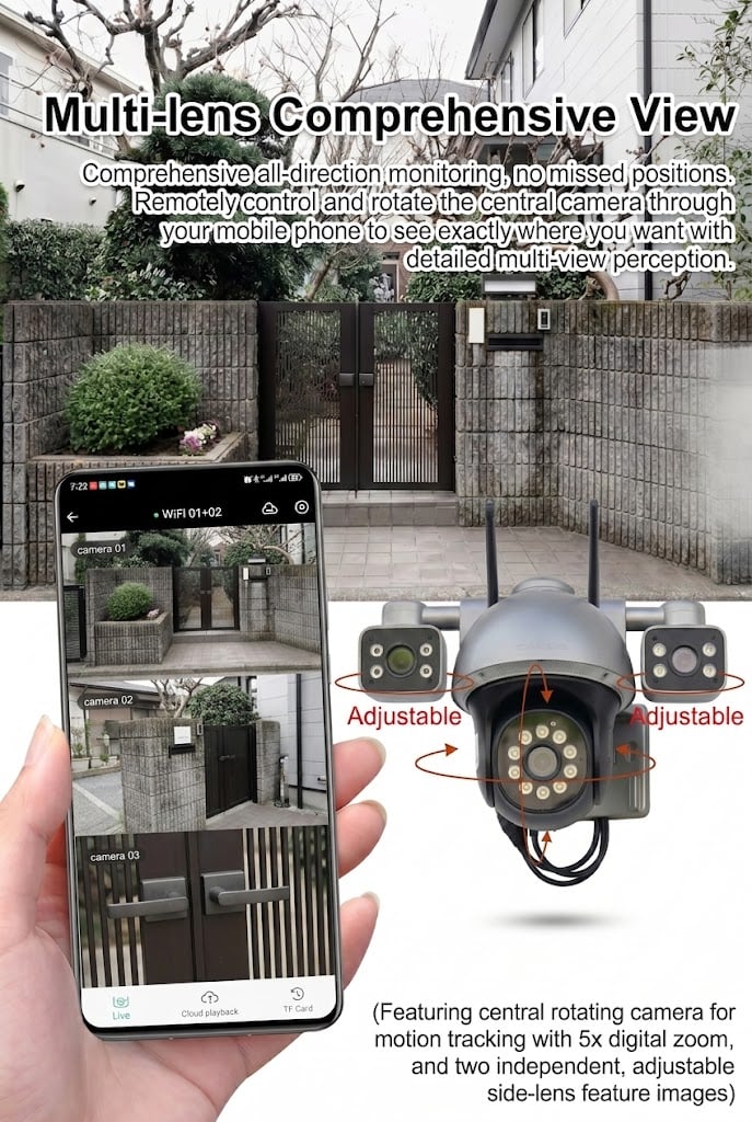 Caméra de Surveillance WiFi 4K C34 2-en-1 CALUS – Vision Nocturne, Détection Humaine & Audio Bidirectionnel – Image 9