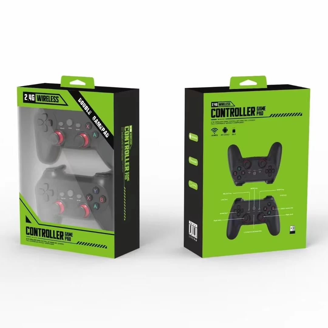 Pack Double Manettes sans fil 2.4G Premium - Edition Gamer Noir/Rouge – Image 4