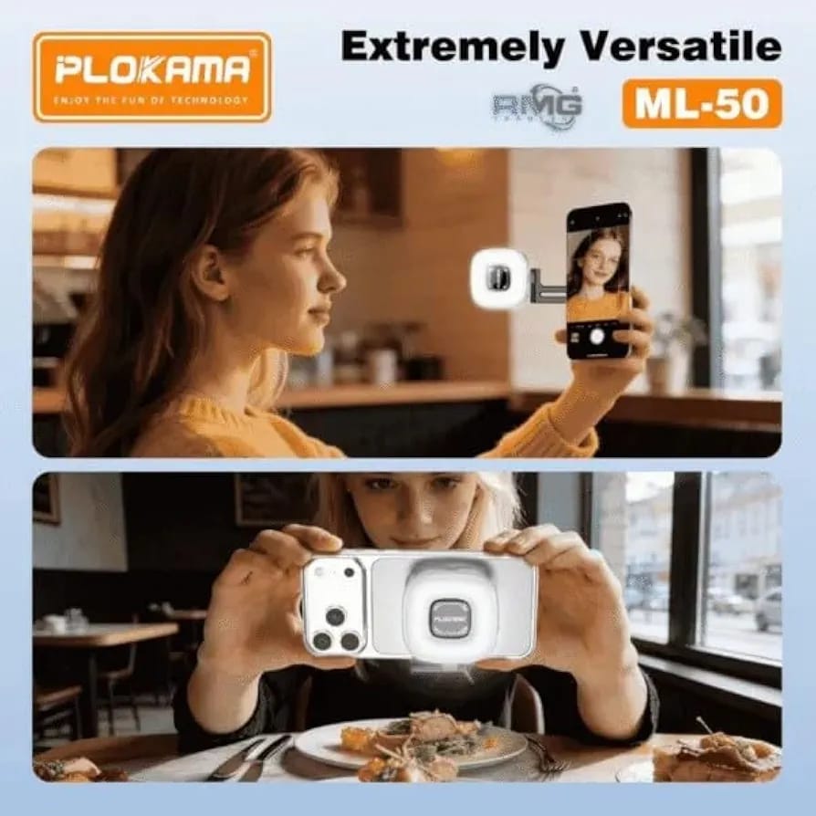 Lampe LED Magnétique PLOKAMA ML-50 pour Smartphone – Éclairage Selfie Rechargeable 3 Températures – Image 7