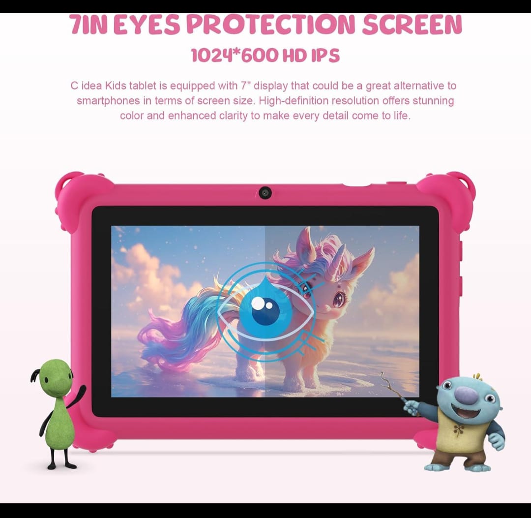 Tablette Enfant C idea CM88 7″ – 8Go RAM + 256Go ROM – Wi-Fi – Android – Double Caméra – Coque Antichoc – Image 7