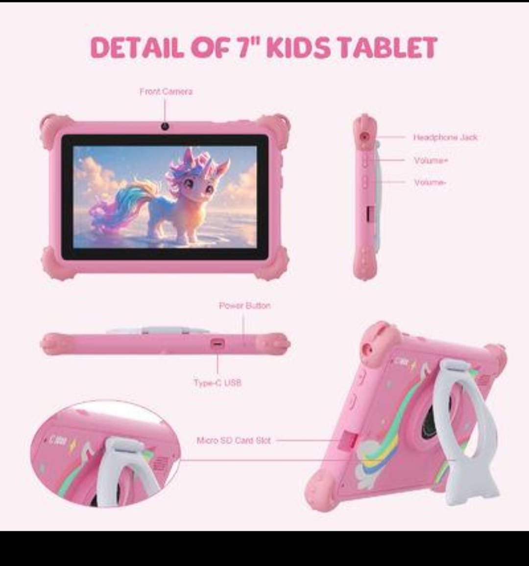 Tablette Enfant C idea CM88 7″ – 8Go RAM + 256Go ROM – Wi-Fi – Android – Double Caméra – Coque Antichoc – Image 3