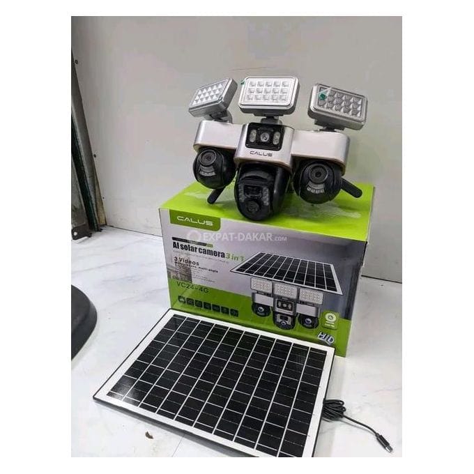 Caméra de Surveillance Solaire CALUS VC24-4G 4G LTE – 3 Objectifs, Vision 360°, 3MP, Éclairage LED & Contrôle à Distance – Image 3