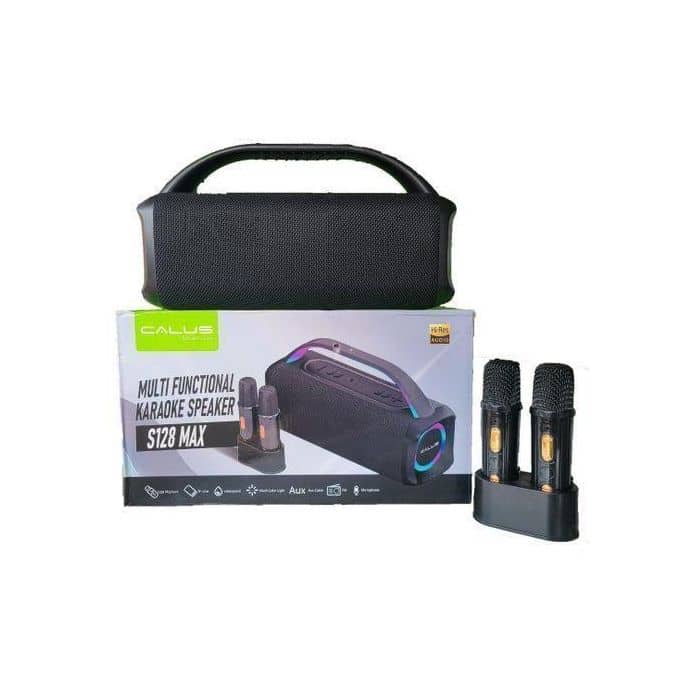 Enceinte Bluetooth Karaoké CALUS S128 MAX – 6000 mAh, Bluetooth 5.3, 2 Micros Sans Fil, RGB & USB/TF/FM – Image 3