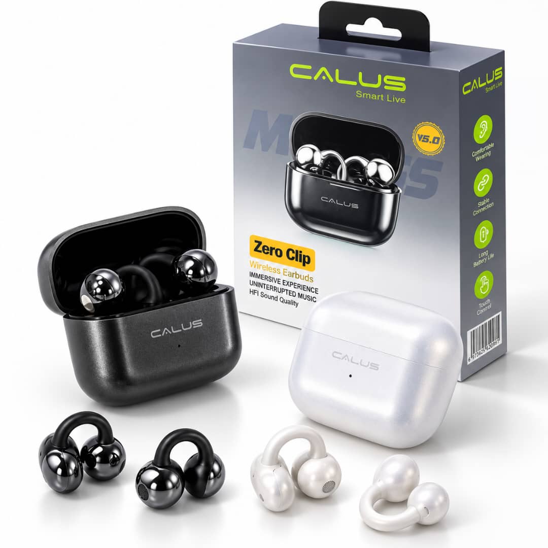 Écouteurs Bluetooth CALUS Zero Clip V6.0 – HiFi, 6H d’Autonomie, Boîtier 300mAh & Design Clip