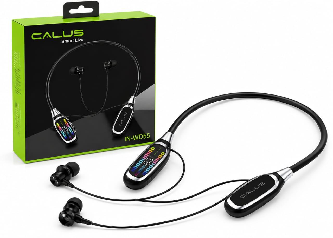 Écouteurs Bluetooth CALUS IN-WD55 Tour de Cou – Son Stéréo, Longue Autonomie