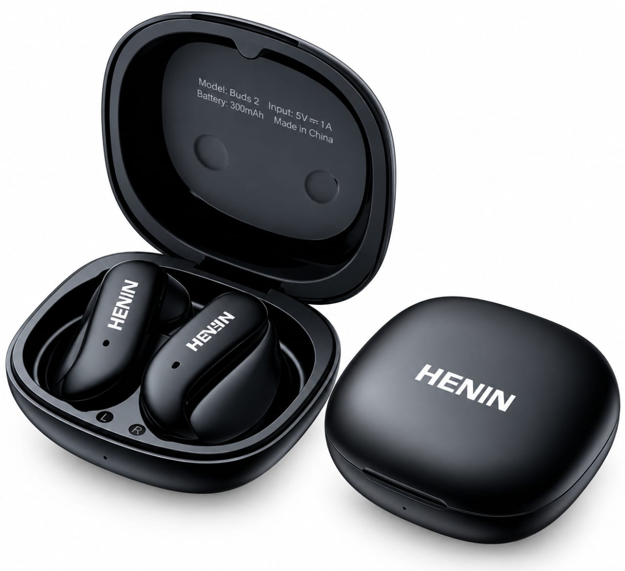 Écouteurs Bluetooth HENIN Buds 2 – ENC, Bluetooth 6.0 et boîtier de recharge