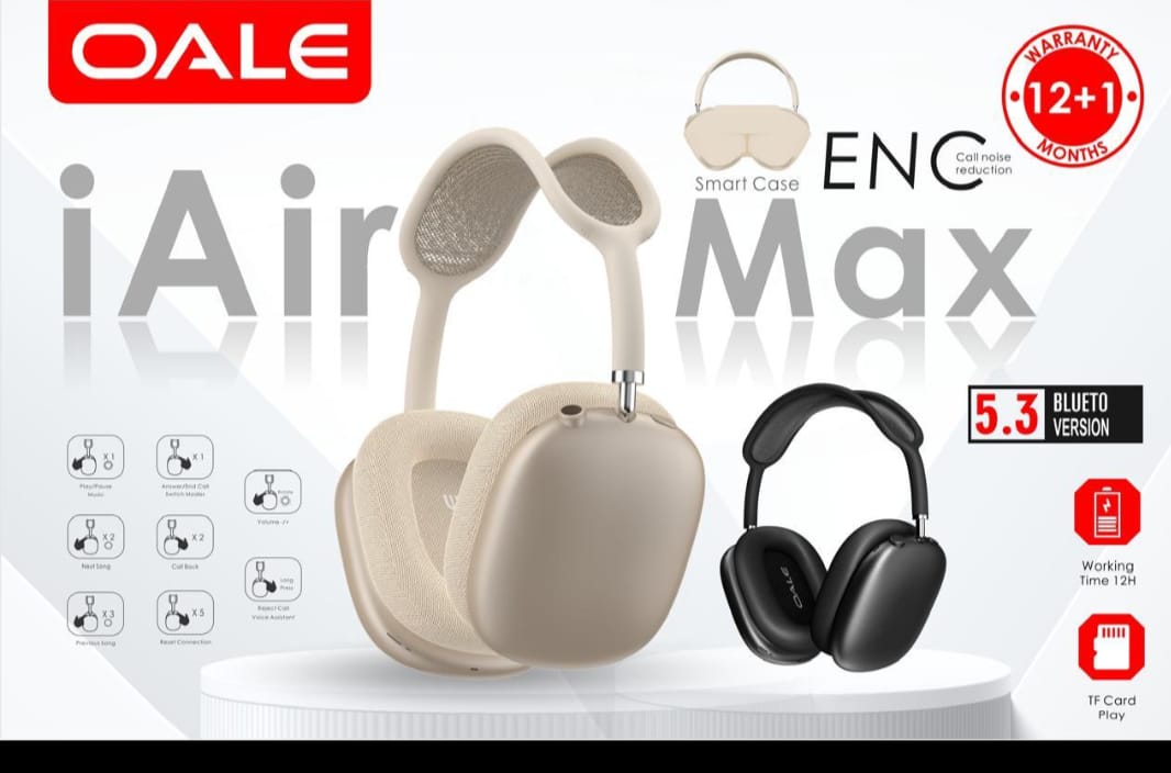Casque Bluetooth OALE iAir Max – Bluetooth 5.3, Carte TF et Autonomie 12H – Image 2